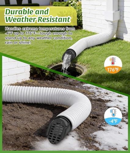 Rain Gutter Downspout Extension Hose Guard, Drain Downspout Extender Outlet Filter and Leaf Guard, for Standard 4'' Circular Threaded Hose, Black