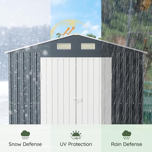 Breezz Outdoor Steel Storage Shed, 10 x 8 ft Nightblue