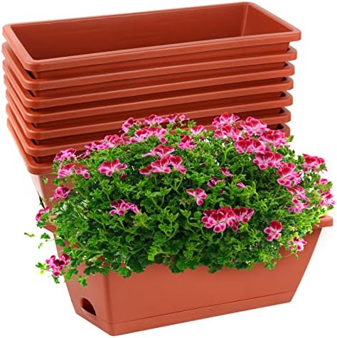 8pcs Window Box Planter,Rectangle Planters Box,Plastic Vegetable Planters