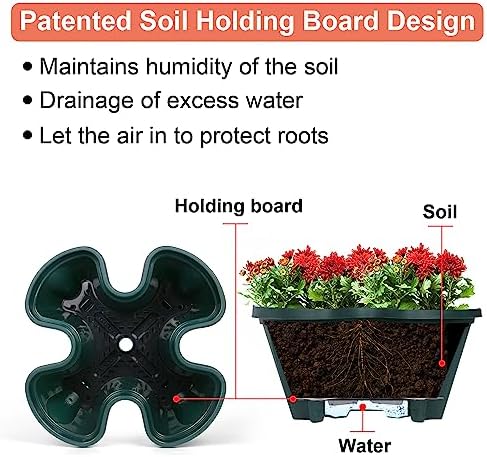 GameXcel Vertical Planter Tower - 5 Tier Stackable Garden Planters with Wheels and Tools Plant Pots for Strawberry Herb Flower and Vegetable Indoor Outdoor Use Green
