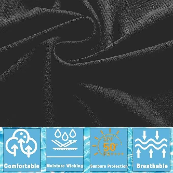 LeeHanTon Men's Sun Shirts Sun Protection Hoodie Shirt UPF 50+ Long Sleeve Work Athletic Shirt with Hooded for Fishing Hiking