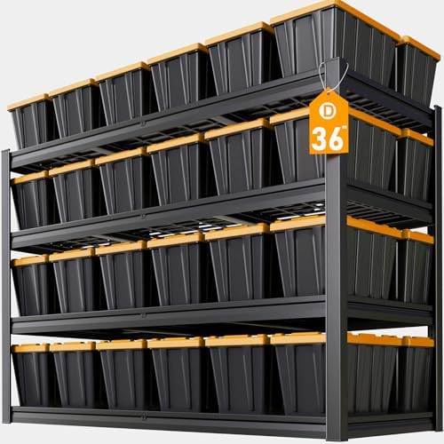 67" W Garage Shelving Heavy Duty, 36" D Garage Shelves, 68" H Adjustable Storage Shelving Unit, Commercial Metal Shelves for Warehouse, Basement, Shop, 67" W x 36" D x 68" H