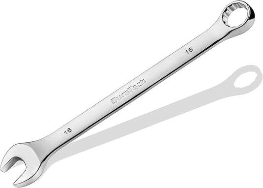 DURATECH 16mm Combination Wrench, Metric, CR-V Constructed with Mirror Polish, 12-Point, 15-Degree Offset