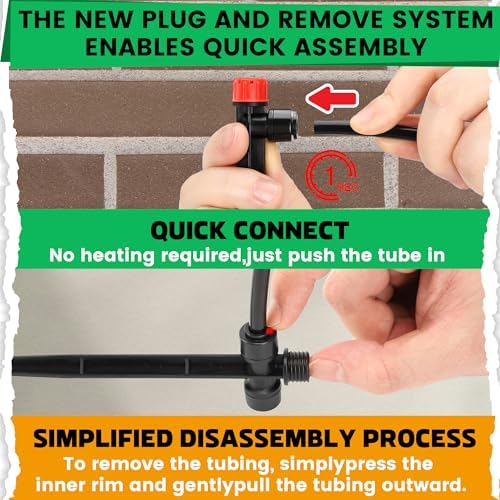 MIXC Quick-Connect Drip Irrigation Emitters for 1/4" Drip Irrigation Tubing
