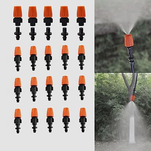 50 Pcs Drip Irrigation Spray Emitters, Adjustable Atomizing Nozzles