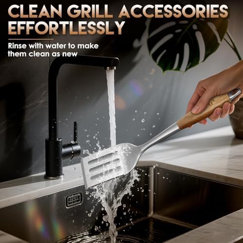 TIVOLI 3PCS Grilling Accessories Set - Heavy Duty BBQ Tool Set