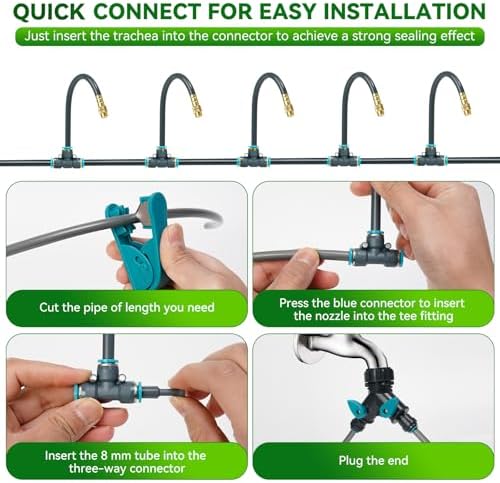 360°Adjustable Drip Irrigation System,100FT Irrigation System for Garden