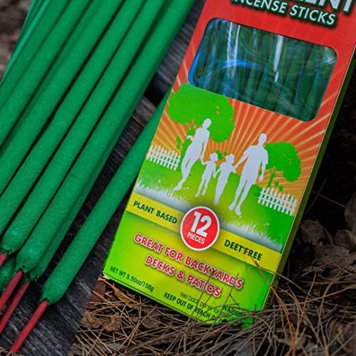 Mosquito Guard 12 Mosquito Repellent Sticks, 2.5 Hrs Protection 1ft Citronella Incense Sticks Outdoor, Plant-Based Mosquito Repellent Incense Sticks, Mosquito Repellent Outdoor Patio, Bug Repellent