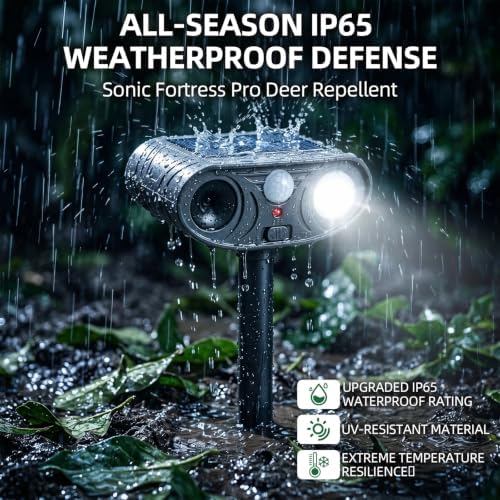 4 Pack Sonic Fortress Pro Deer Repellent Devices Racoon Repellent Outdoor