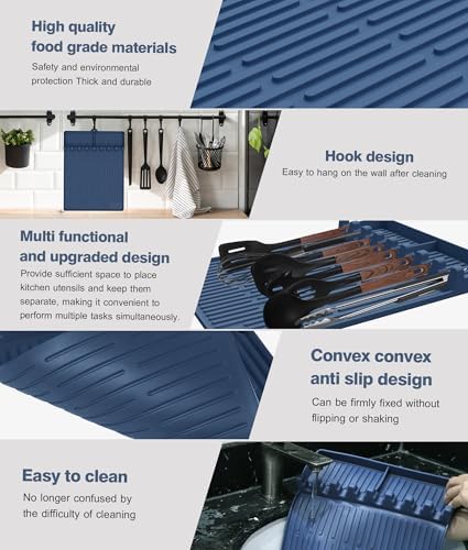 Silicone Grill Mat for Blackstone Griddle Accessories, 8-Slot Tool Mat