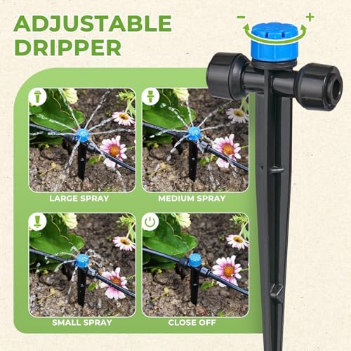 HIRALIY 50FT Drip Irrigation Kit for Garden Watering