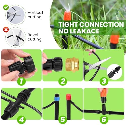 240FT Drip Irrigation System with with 1/2'' 1/4'' Tubing Hose