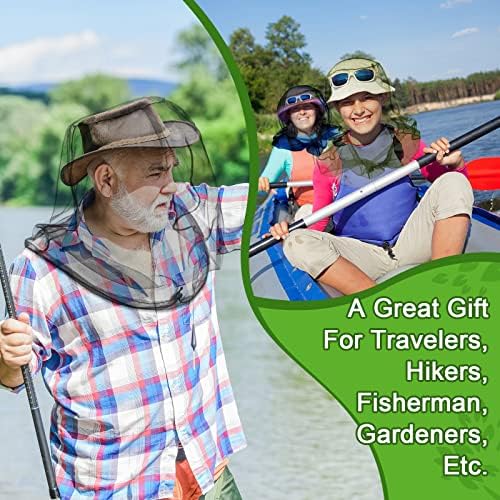 HESTYA 4 Pack Mosquito Head Net Mesh Face Cover Outdoor, Stylish Colors