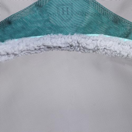 Harrison Howard CareMaster Pro Luminous Horse Fly Mask Large Eye Space Long Nose with Ears UV Protection for Horse Summer Mint Full Size