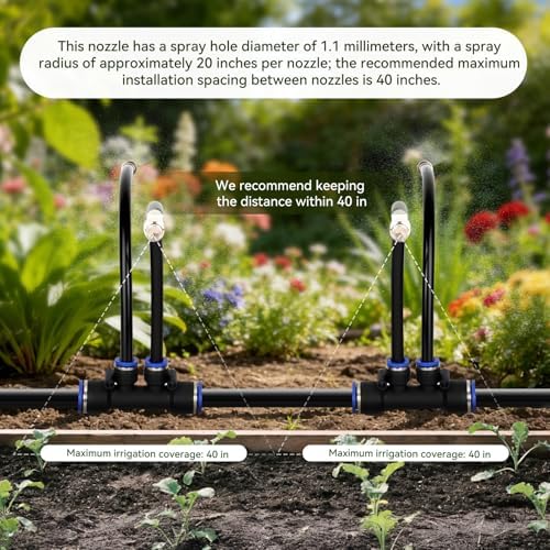 75FT High-Flow Irrigation System for Garden, 12mm Main Tubing, 40 Nozzles