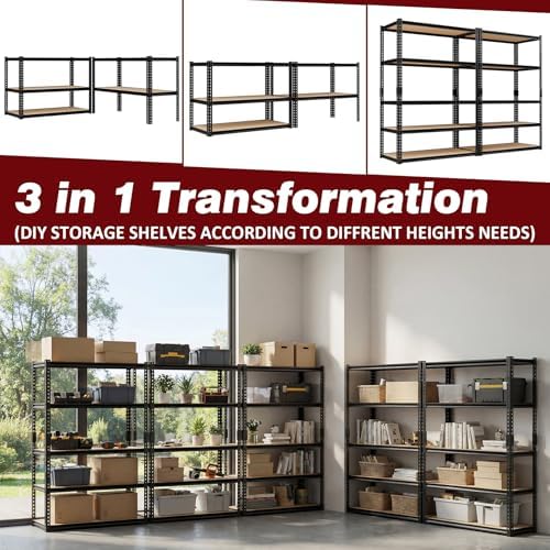 Durstruct Storage Shelves 5 Tier Adjustable Garage Shelving 2400LBS