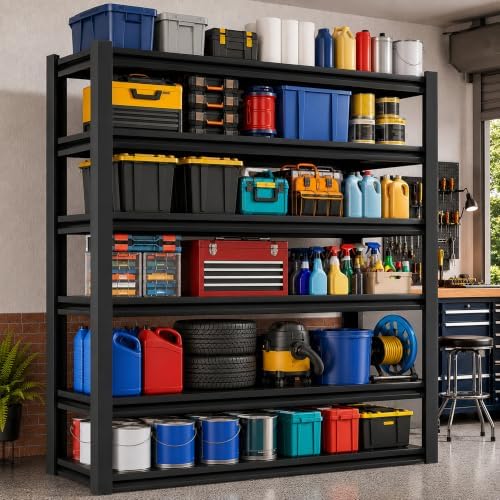 SAWJEC 48" W x 18" D x 82.5" H Tall Heavy Duty 6 Tier Garage Shelving