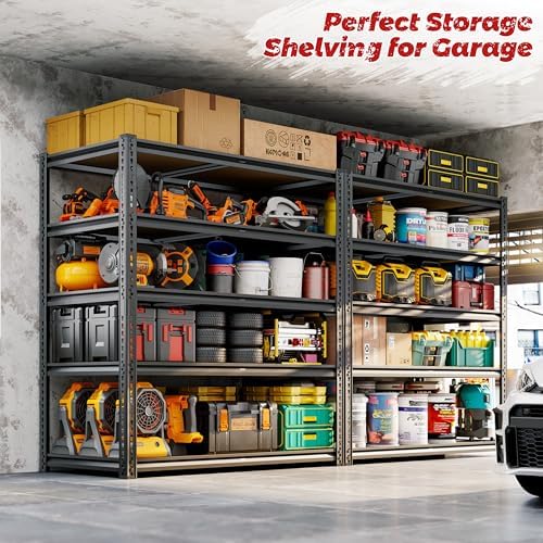 CypBed Storage Shelves, 5 Tier,2425LBS 40" W × 20" D × 72" H, Black