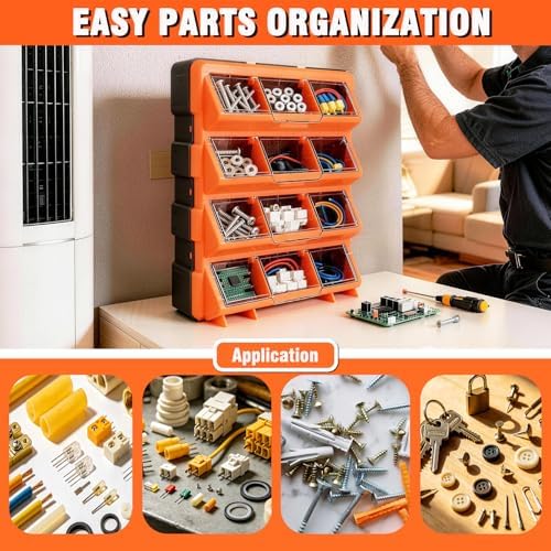 Tool Box Organizer,12-Compartment Portable Small Parts Organizer