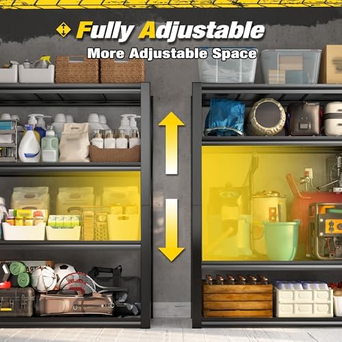 REIBII 40" W Garage Shelving with Double-Layer Frame for Homeowners and DIY