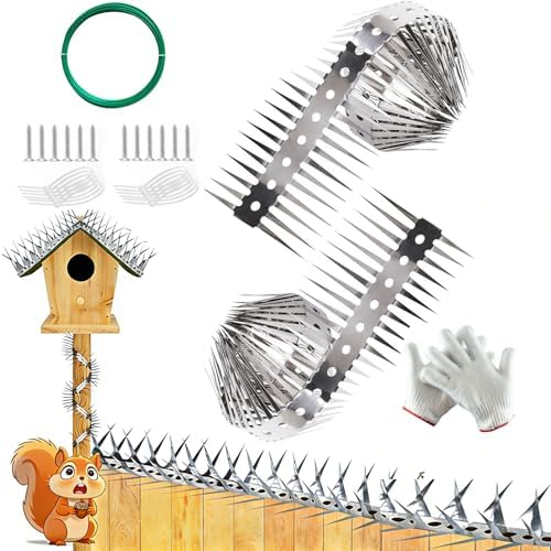 Anti-Climb Spikes for Raccoon & Bird Protection - Heavy-Duty Stainless Steel Barrier Nails for Fence, Roof, Trees | Outdoor Animal Climb Prevention (2PCS)
