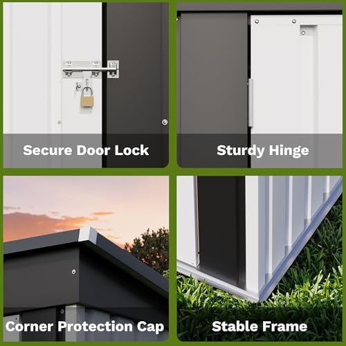 Patiowell 5x3 FT Outdoor Storage Shed, White