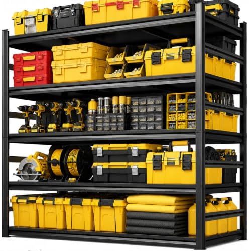 Garage Shelving, 3300 LBS Storage Shelves with Side Guard