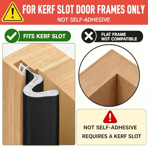 Litaibai 40 ft Kerf Weather Stripping Door Seal for Exterior Doors, Black