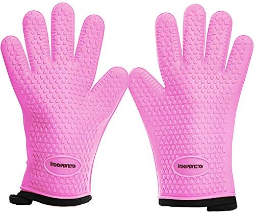 KITCHEN PERFECTION S Silicone Smoker BBQ Gloves - Heat Resistant Oven Mitts