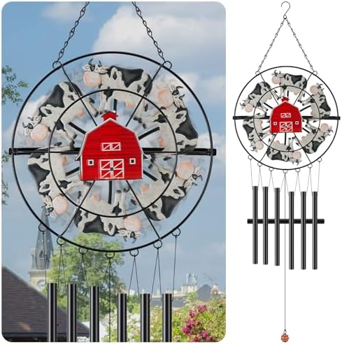 Joint Honglin Metal Farmhouse Cow Wind Chime Outdoor Hanging Decor