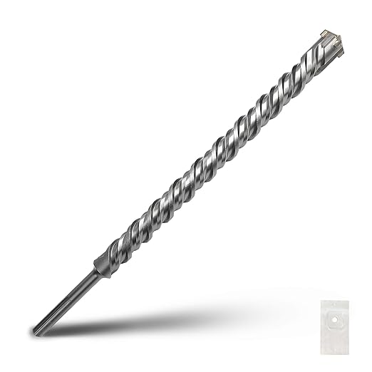 1 in x 39 inch SDS Max Rotary Hammer Drill Bit, 25x1000mm Carbide Tip Masonry Drill Bit for Masonry, Brick, Stone, Concrete, 1 in x 39 inch