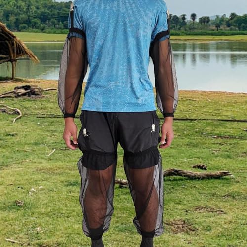 misppro Arm and Leg Sleeves Cover Mesh Net Protector Polyester Portable Protection for Hiking Camping Outdoor Activities- XL