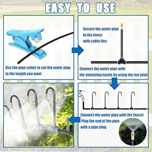 Dianrui 1/4" Drip Irrigation System for Garden Watering 360°Adjustable