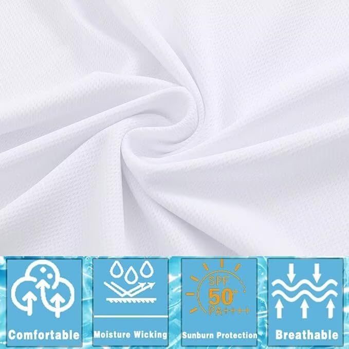LeeHanTon Men's Sun Shirts Sun Protection Hoodie Shirt UPF 50+ Long Sleeve Work Athletic Shirt with Hooded for Fishing Hiking
