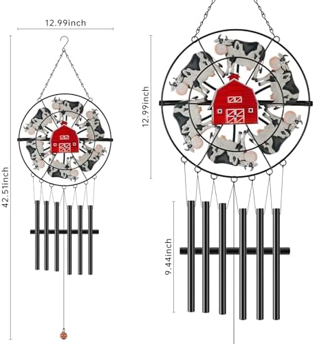 Joint Honglin Metal Farmhouse Cow Wind Chime Outdoor Hanging Decor