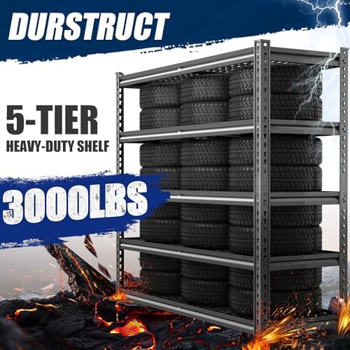 DURSTRUCT 5-Tier Heavy Duty Metal Garage Shelving Unit, 24"D x 48"W x 72"H