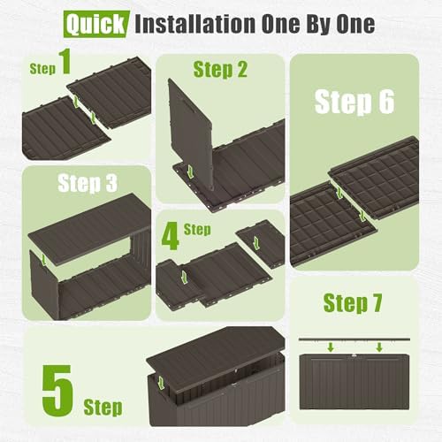 Flamaker Resin Deck Box 100 Gallon Large Outdoor Storage Box Waterproof
