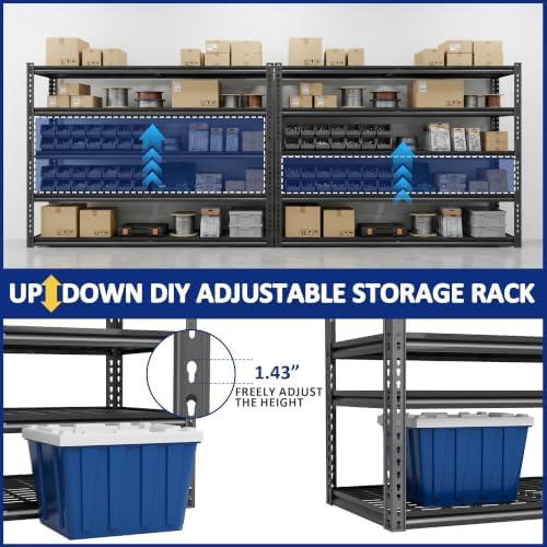Durstruct 60" W Storage Shelves 5 Tier Garage Shelving Heavy Duty 3000LBS