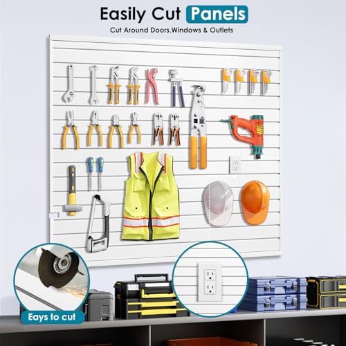 Brakki Slat Wall Paneling 4x4 Ft, Slatwall Garage Organizer Storage System