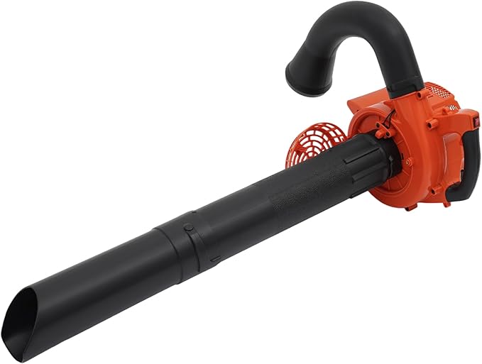 25.4cc Gas Leaf Blower Vacuum Mulcher, 2-in-1 Handheld Garden Leaf Blower, 2-Stroke 275CFM Yard Vacuum with Large Collection Bag for Lawn Yard Driveway Cleaning(Orange)