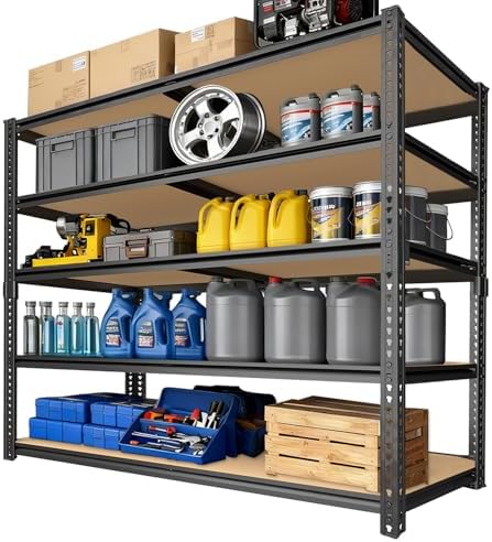 40" W Garage Shelving Unit, 2400Lbs Storage Shelves, Heavy Duty Adjustable Rack for Basement, Warehouse, Pantry, Stores, Tool Room, Freestanding Organizer
