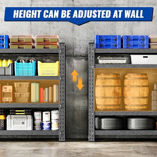 BYNSOE 48" W Storage Shelves 3000lbs Garage Metal Shelving Heavy Duty Garage Shelves Adjustable Storage Shelves for Industrial, Factory,48" W X 24" D X 69" H