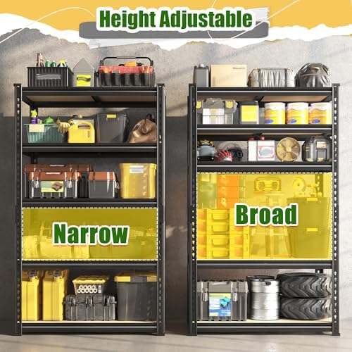 DurayLoly 2 Pack Storage Shelves Adjustable and Wobble-Free Rack for Garage