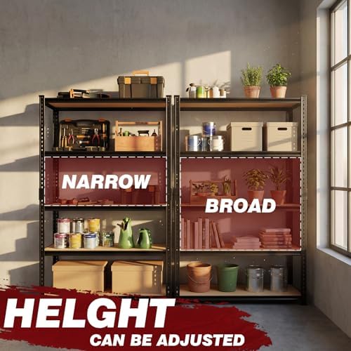 Durstruct 2400LBS Storage Shelves 5 Tier Adjustable Garage Storage Shelving