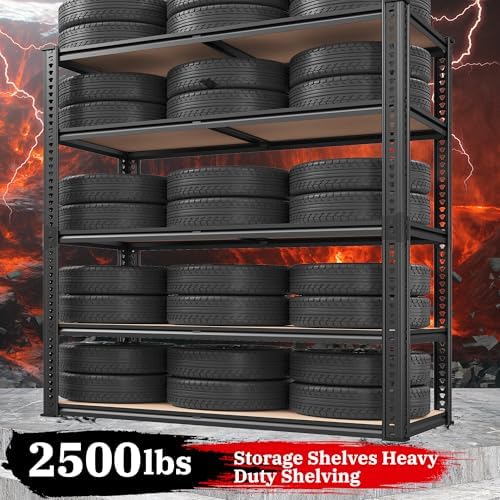 REIBII 40" W Storage Shelves Load 2500Lbs for Garage Pantry Closet Kitchen