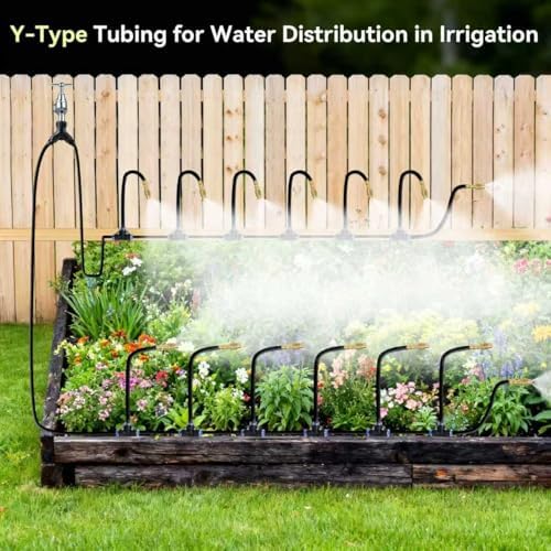 Drip Irrigation System 100FT 1/4" (17PCS Nozzles) for Garden, 83 PCS Leak-Proof Garden Watering System, 360° Adjustable Automatic Plant Water Kit for Raised Beds, Greenhouse, Lawn, Patio, Yard