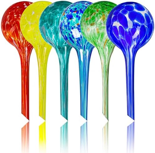 Plant Watering Globes Set of 6, Small - Glass Self Watering Globes