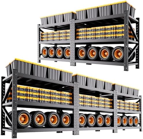 5 Pack Heavy Duty Metal Garage Shelving, 59" Wx20 Dx54.3 H, 3-Tier Adjustable Storage Shelves for Garage Storage, Industrial Metal Shelving & Shelves Organizer for Warehouse, Workshop & Home