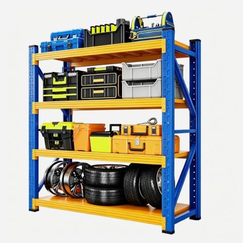 Heavy‑Duty Metal Garage Shelving Unit, 3000 LBS Total Load Capacity