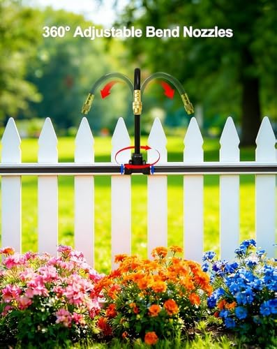 Upgraded 5/16" Drip Irrigation Kit (100FT), High-Flow Garden Watering System with 16 Bendable 360° Brass Misting Nozzles, Quick-Push Connectors & Leak-Proof Design for Patio, Greenhouse & Flower Beds